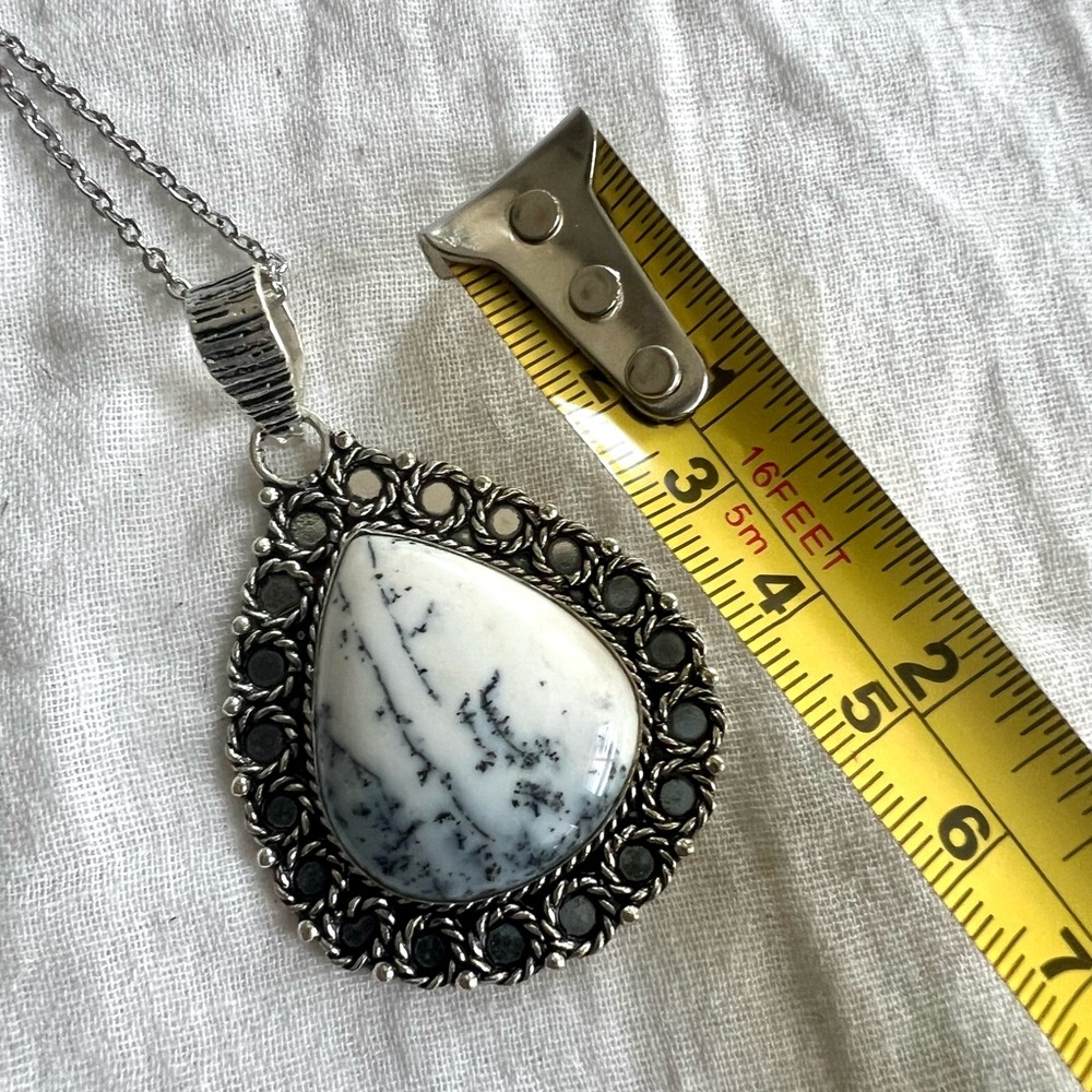 925 Stunning! Dendritic Agate Statement Piece Nec… - image 3